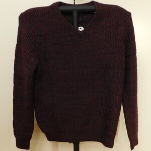 Nautica Burgundy Men's Knit V-neck Sweater - 2XL